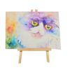 Retrato en acuarela de gato persa bicolor